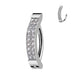 CZ pavé hinged hoop belly ring in silver side view — 14G ASTM F-136 implant-grade titanium navel clicker by Pressha
