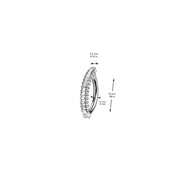 Vertical baguette CZ navel clicker hoop side profile view — 14G ASTM F-136 implant-grade titanium belly ring by Pressha
