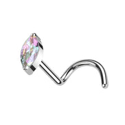Marquise CZ Nose Screw – 18G & 20G Implant Grade Titanium