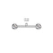 Bezel Set CZ Internally Threaded Nipple Barbell size diagram, ASTM F-136 implant grade titanium, 14G, 9/16