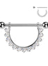 Implant Grade Titanium Internally Threaded Nipple Barbell — Pavé CZ Dangle
