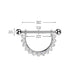 Pavé CZ Dangle Chain Nipple Barbell close-up in silver, ASTM F-136 implant grade titanium, 14G