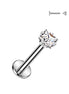 Square Prong Set CZ Internally Threaded Labret – 16G Implant Grade Titanium