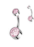 Implant-Grade Titanium Double Swarovski Belly Ring, Internally Threaded