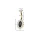 Marquise CZ pavé belly button ring in gold with black CZ — 14G ASTM F-136 implant-grade titanium navel barbell by Pressha
