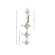 Triple descending diamond CZ dangle belly button ring detail view — 14G ASTM F-136 implant-grade titanium navel barbell by Pressha
