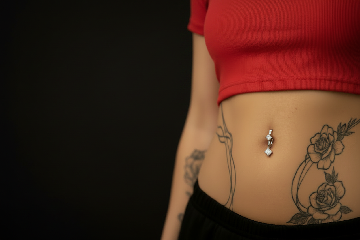 Belly Ring Black Background