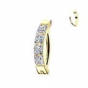Gold Clear CZ Hoop