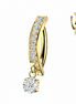 Implant-Grade Titanium Hinged Belly Ring with CZ Band & Dangle