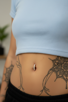 Rose Gold Aurora Belly Ring Light Blue Top New Tattoos