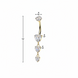 Triple heart CZ dangle belly button ring side view — 14G ASTM F-136 implant-grade titanium navel barbell by Pressha
